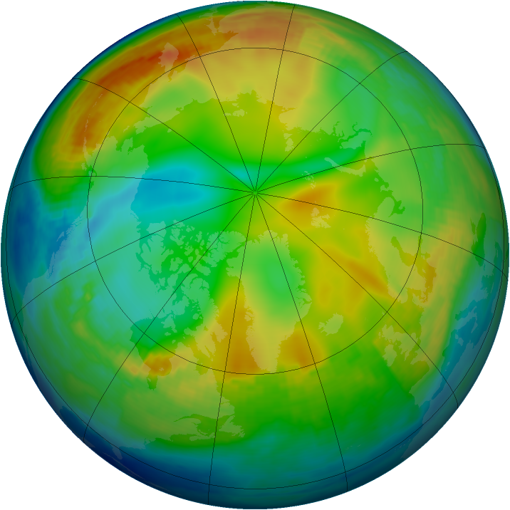 Arctic ozone map for 15 December 2000